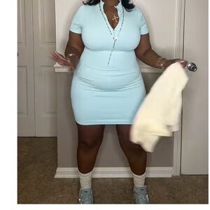 OQQ viral bodycon ribbed dress W/ great compression XL